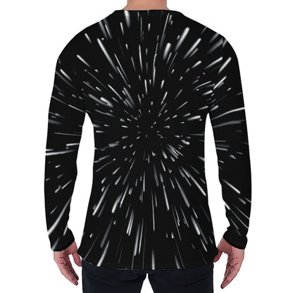 Galaxy Hyperspace Print Men's Long Sleeve T-Shirt
