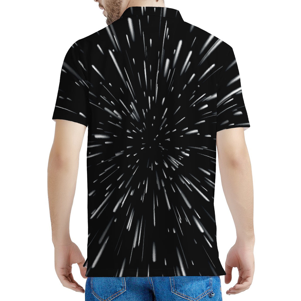 Galaxy Hyperspace Print Men's Polo Shirt