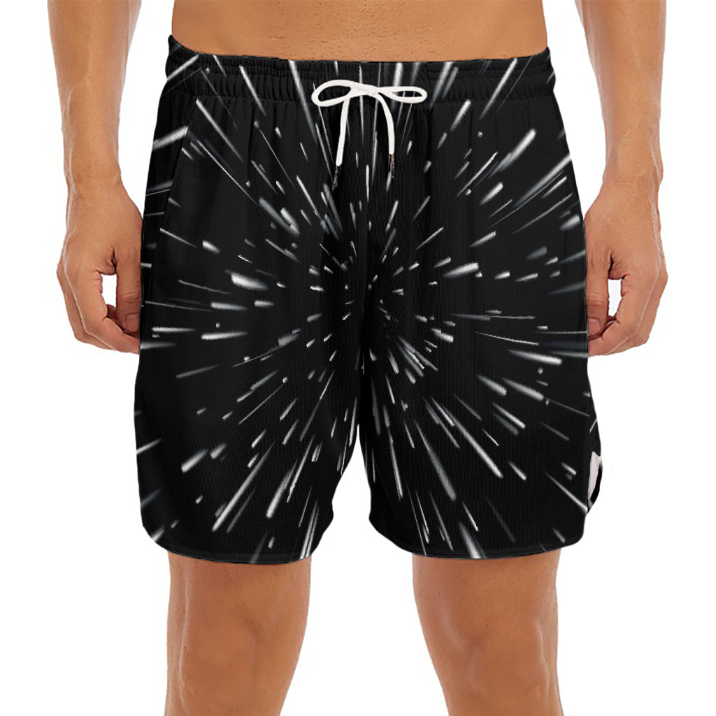 Galaxy Hyperspace Print Men's Split Running Shorts