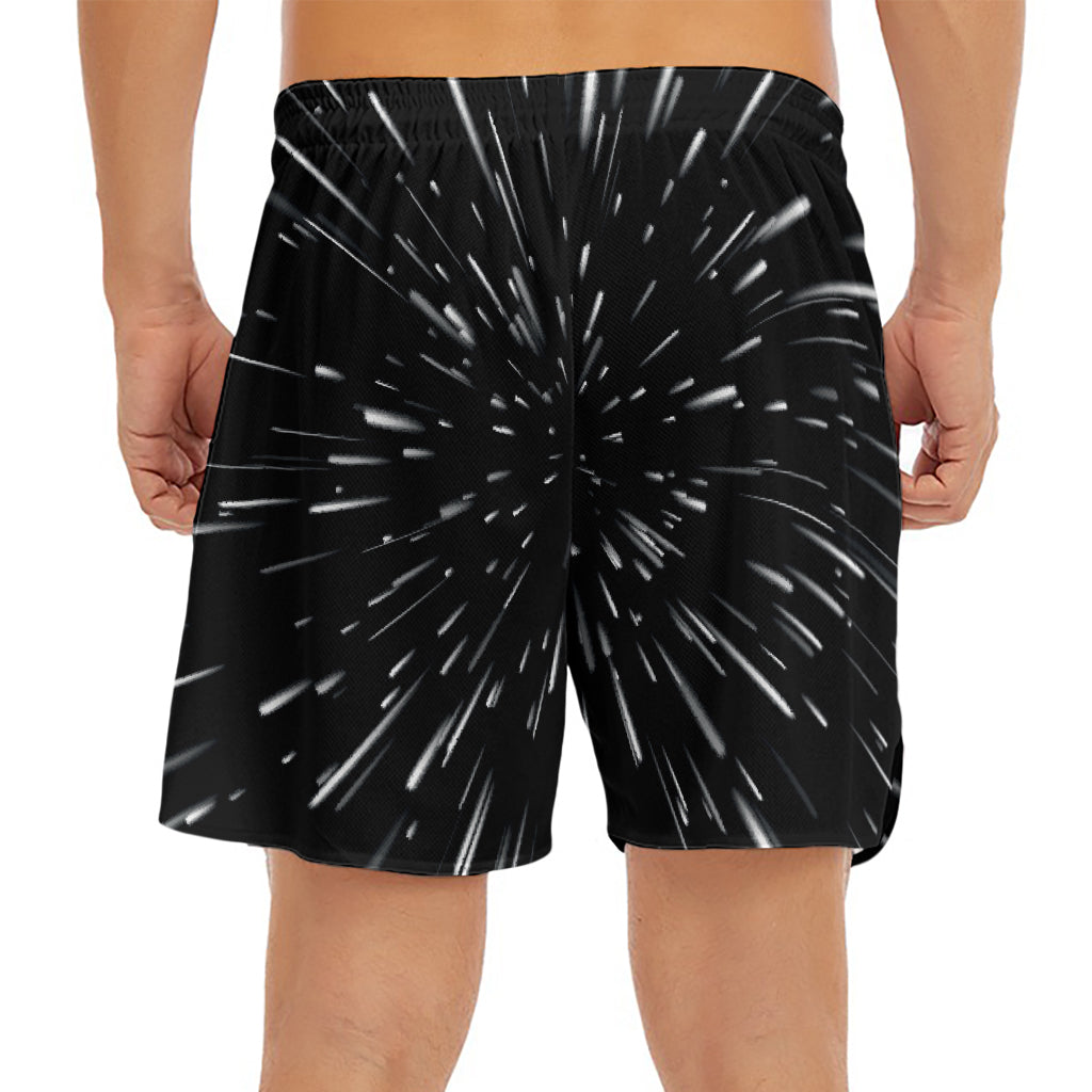 Galaxy Hyperspace Print Men's Split Running Shorts