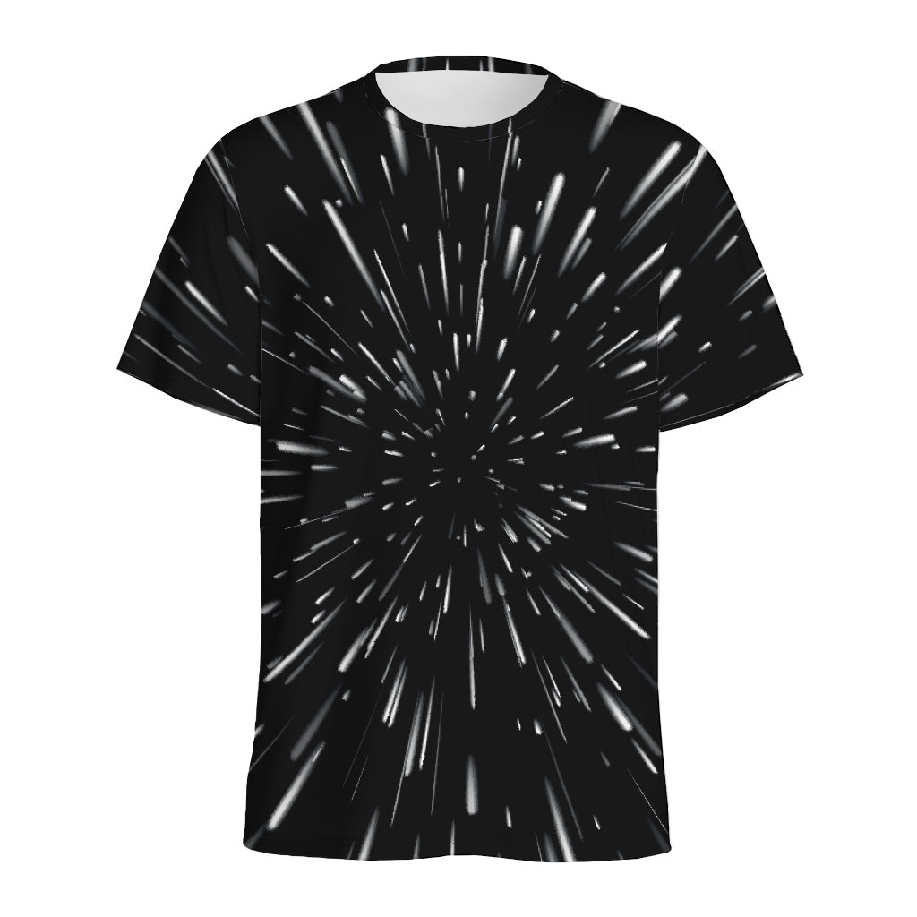 Galaxy Hyperspace Print Men's Sports T-Shirt