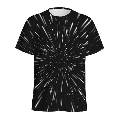 Galaxy Hyperspace Print Men's Sports T-Shirt