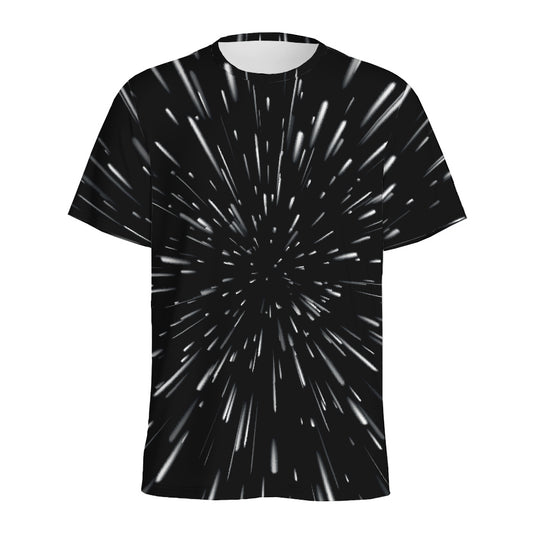 Galaxy Hyperspace Print Men's Sports T-Shirt