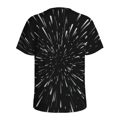 Galaxy Hyperspace Print Men's Sports T-Shirt