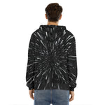 Galaxy Hyperspace Print Men's Velvet Pullover Hoodie