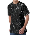 Galaxy Hyperspace Print Men's Velvet T-Shirt