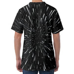 Galaxy Hyperspace Print Men's Velvet T-Shirt
