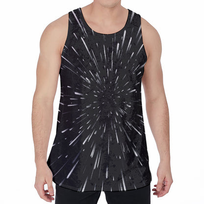 Galaxy Hyperspace Print Men's Velvet Tank Top