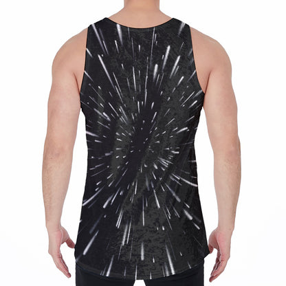 Galaxy Hyperspace Print Men's Velvet Tank Top