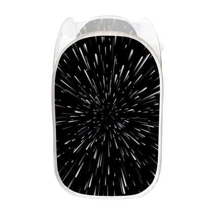 Galaxy Hyperspace Print Mesh Laundry Hamper