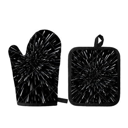Galaxy Hyperspace Print Oven Mitt And Pot Holder Set