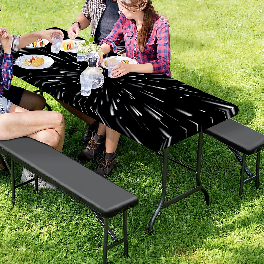 Galaxy Hyperspace Print Picnic Table Cover