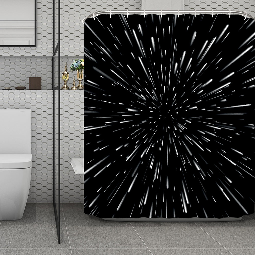 Galaxy Hyperspace Print Polyester Shower Curtain