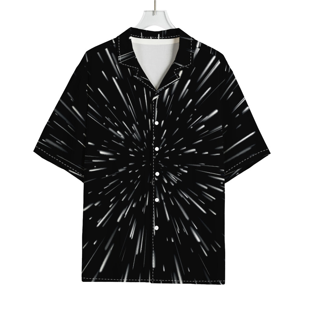 Galaxy Hyperspace Print Rayon Hawaiian Shirt