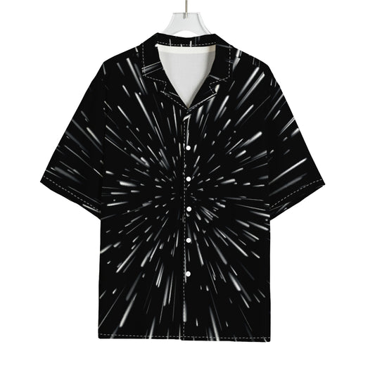 Galaxy Hyperspace Print Rayon Hawaiian Shirt