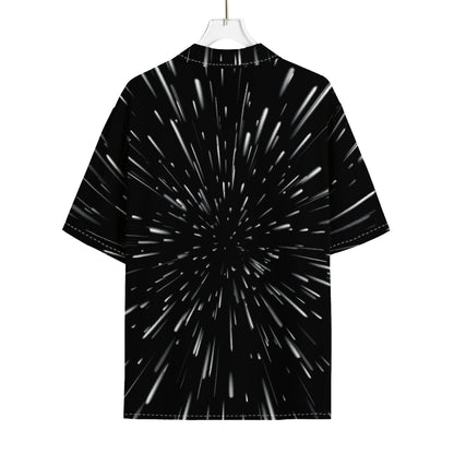 Galaxy Hyperspace Print Rayon Hawaiian Shirt