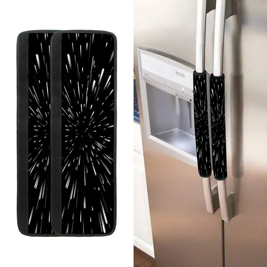 Galaxy Hyperspace Print Refrigerator Handle Covers