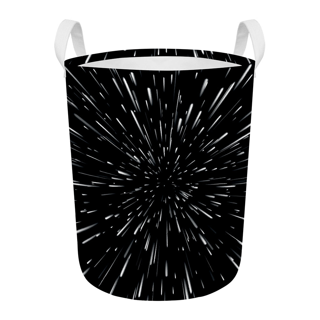 Galaxy Hyperspace Print Round Laundry Basket