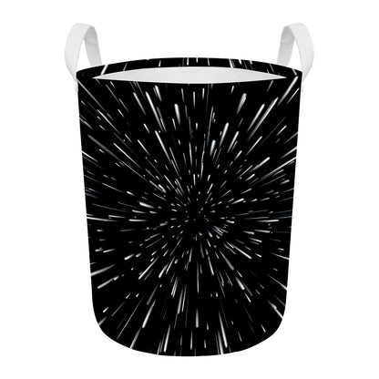 Galaxy Hyperspace Print Round Laundry Basket
