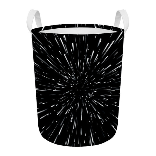 Galaxy Hyperspace Print Round Laundry Basket