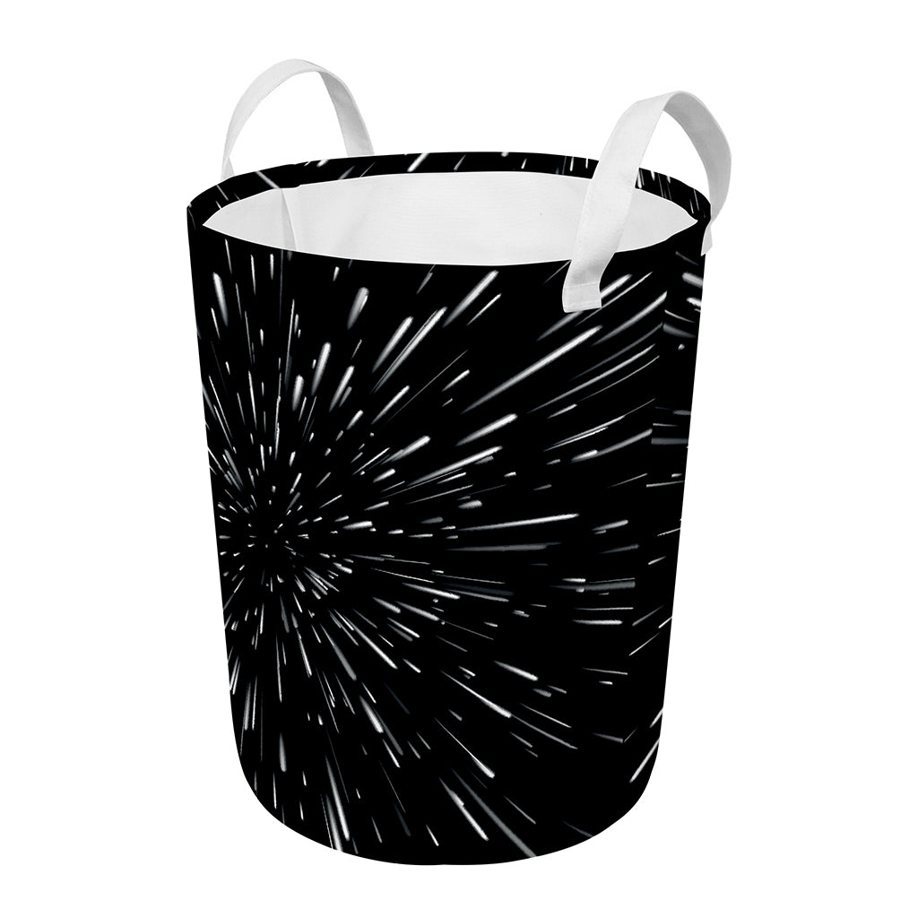Galaxy Hyperspace Print Round Laundry Basket