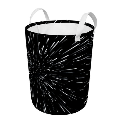 Galaxy Hyperspace Print Round Laundry Basket