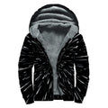 Galaxy Hyperspace Print Sherpa Lined Zip Up Hoodie