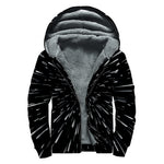 Galaxy Hyperspace Print Sherpa Lined Zip Up Hoodie