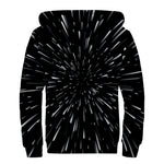 Galaxy Hyperspace Print Sherpa Lined Zip Up Hoodie