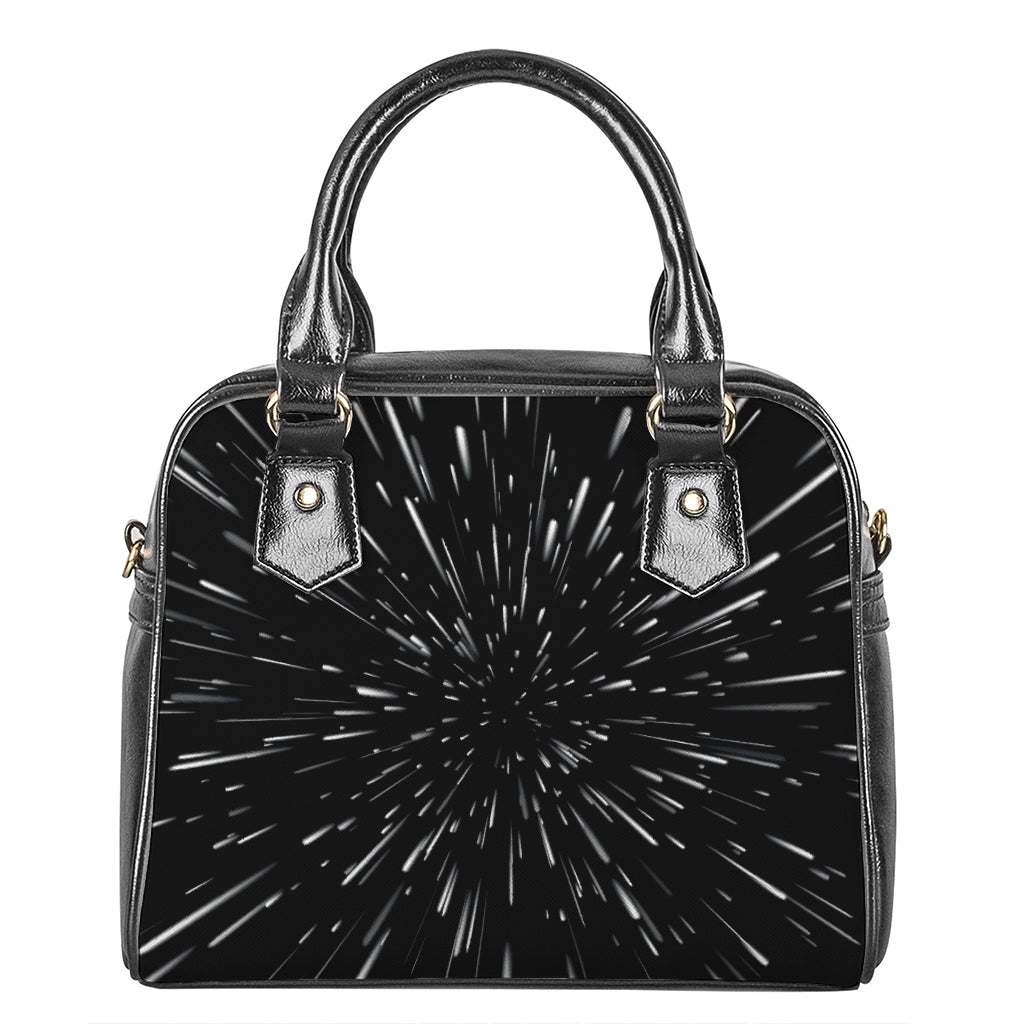 Galaxy Hyperspace Print Shoulder Handbag