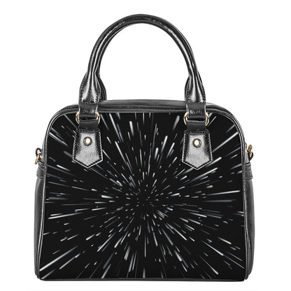 Galaxy Hyperspace Print Shoulder Handbag