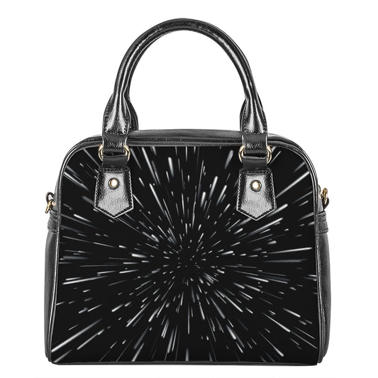 Galaxy Hyperspace Print Shoulder Handbag