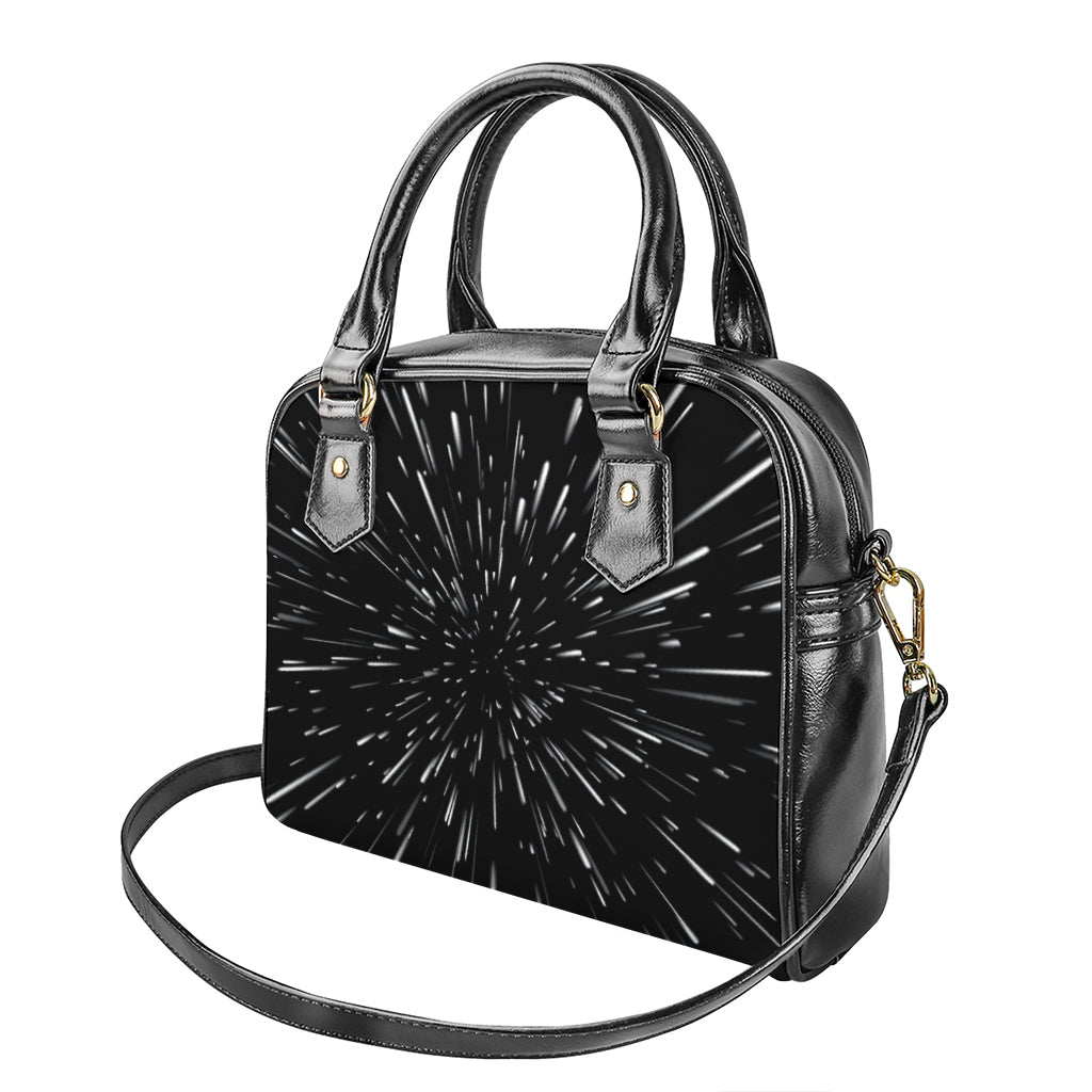 Galaxy Hyperspace Print Shoulder Handbag