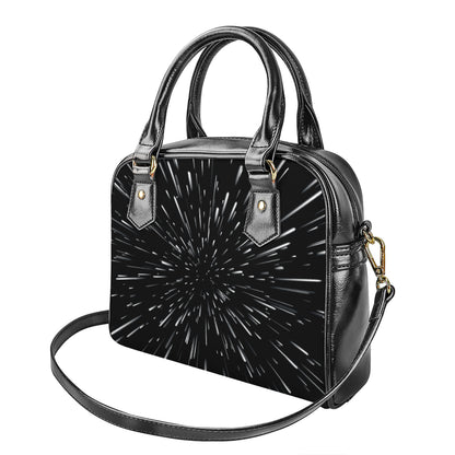 Galaxy Hyperspace Print Shoulder Handbag