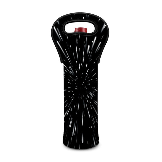 Galaxy Hyperspace Print Single Neoprene Wine Tote