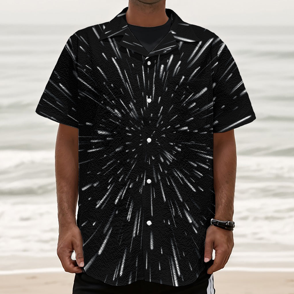 Galaxy Hyperspace Print Textured Short Sleeve Shirt