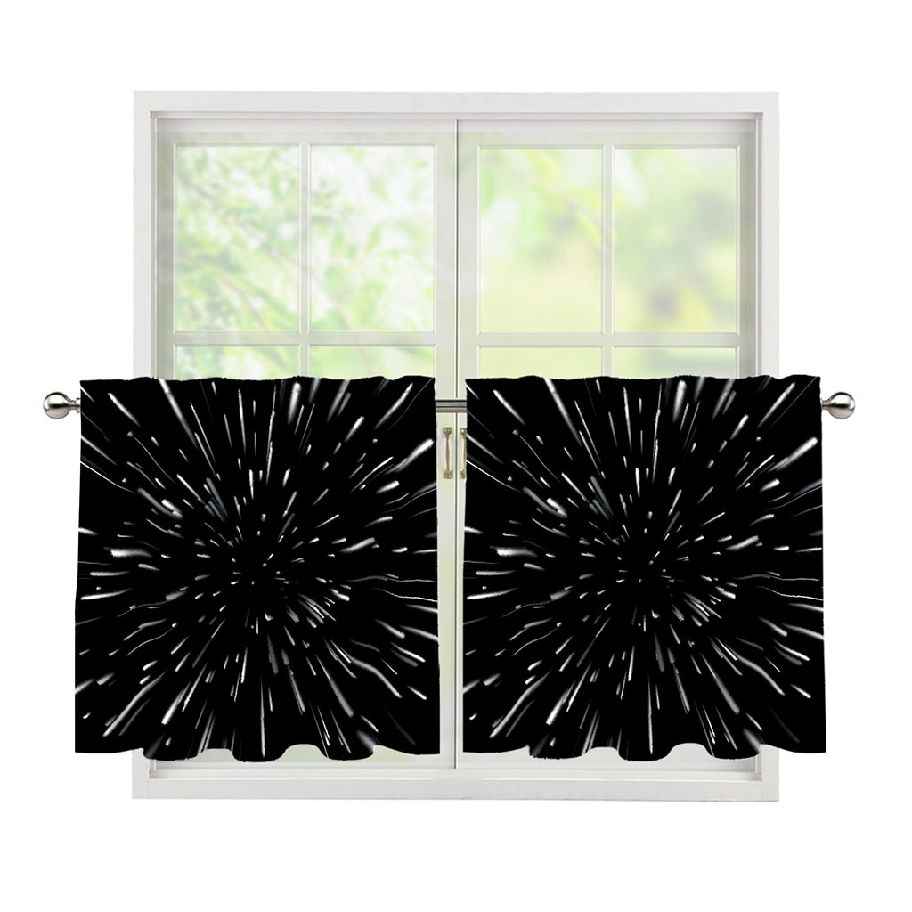 Galaxy Hyperspace Print Tier Curtains