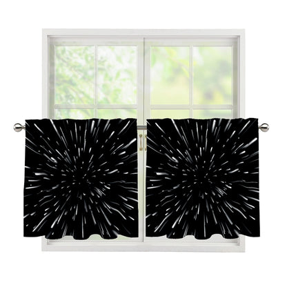 Galaxy Hyperspace Print Tier Curtains