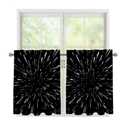 Galaxy Hyperspace Print Tier Curtains