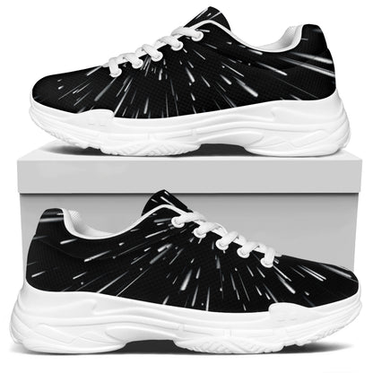 Galaxy Hyperspace Print White Chunky Shoes