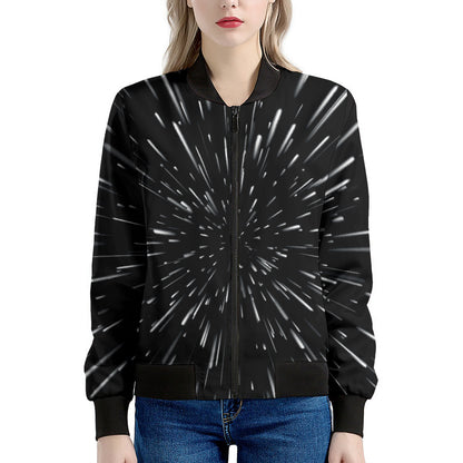 Galaxy Hyperspace Print Women's Bomber Jacket