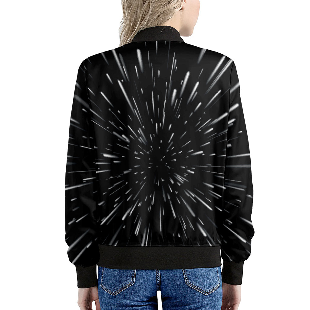 Galaxy Hyperspace Print Women's Bomber Jacket