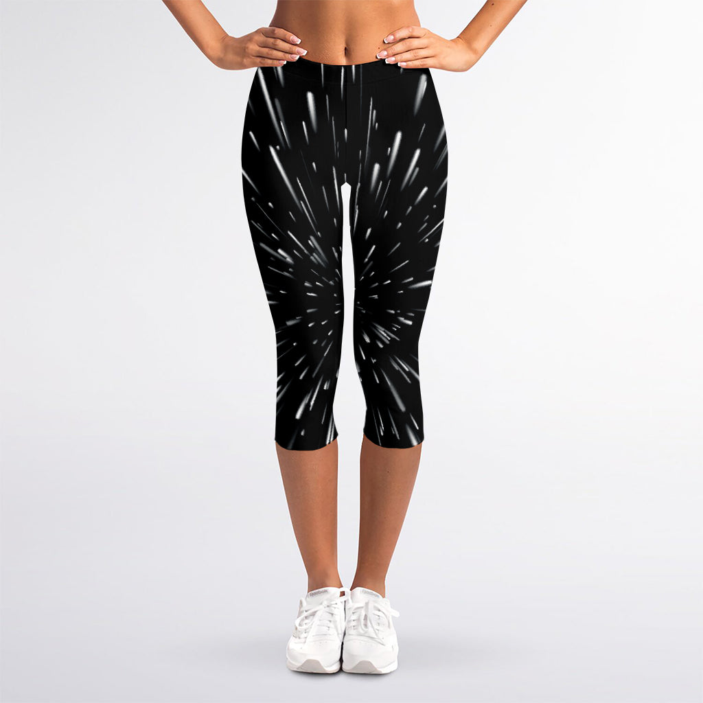 Galaxy Hyperspace Print Women's Capri Leggings