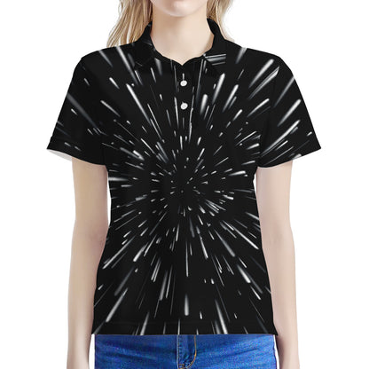 Galaxy Hyperspace Print Women's Polo Shirt