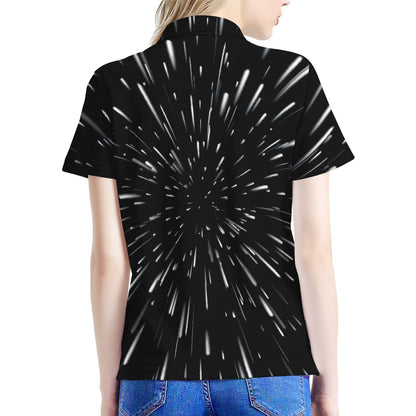 Galaxy Hyperspace Print Women's Polo Shirt