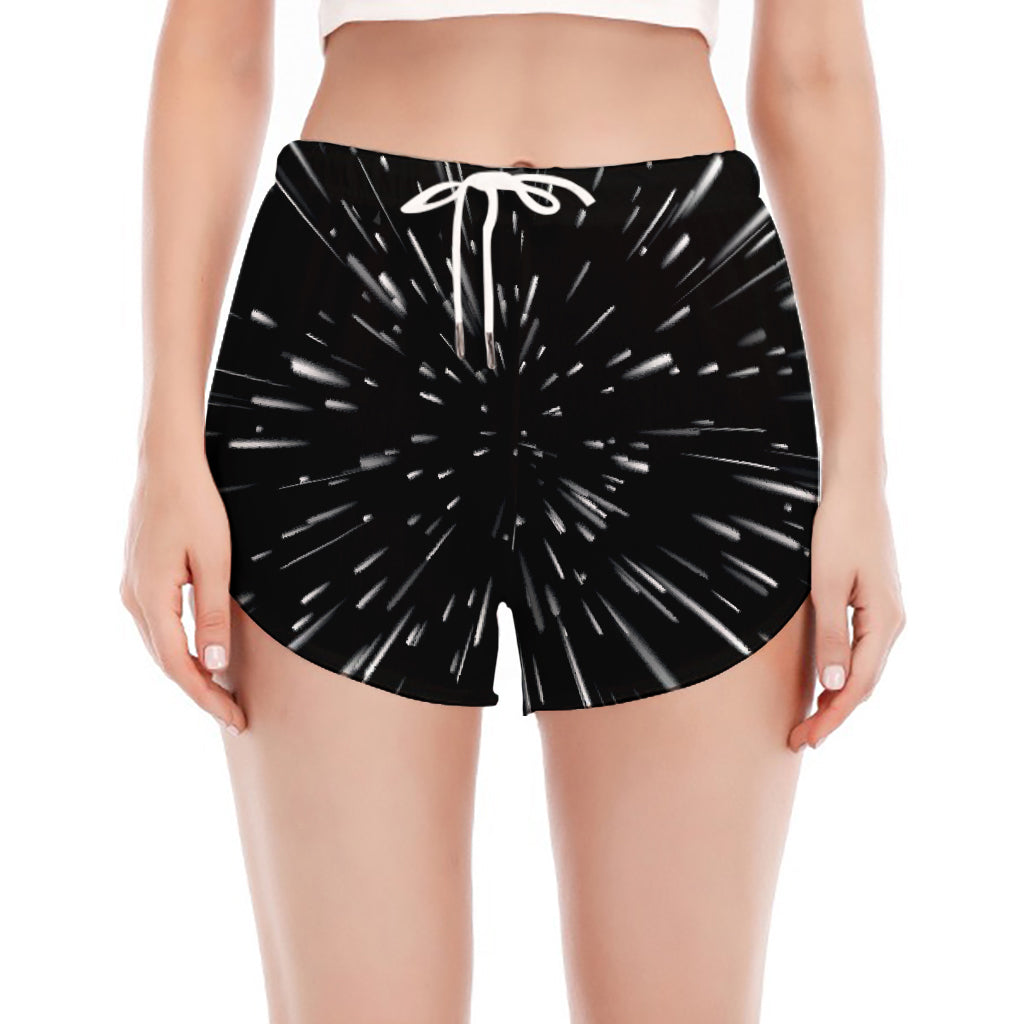 Galaxy Hyperspace Print Women's Split Running Shorts