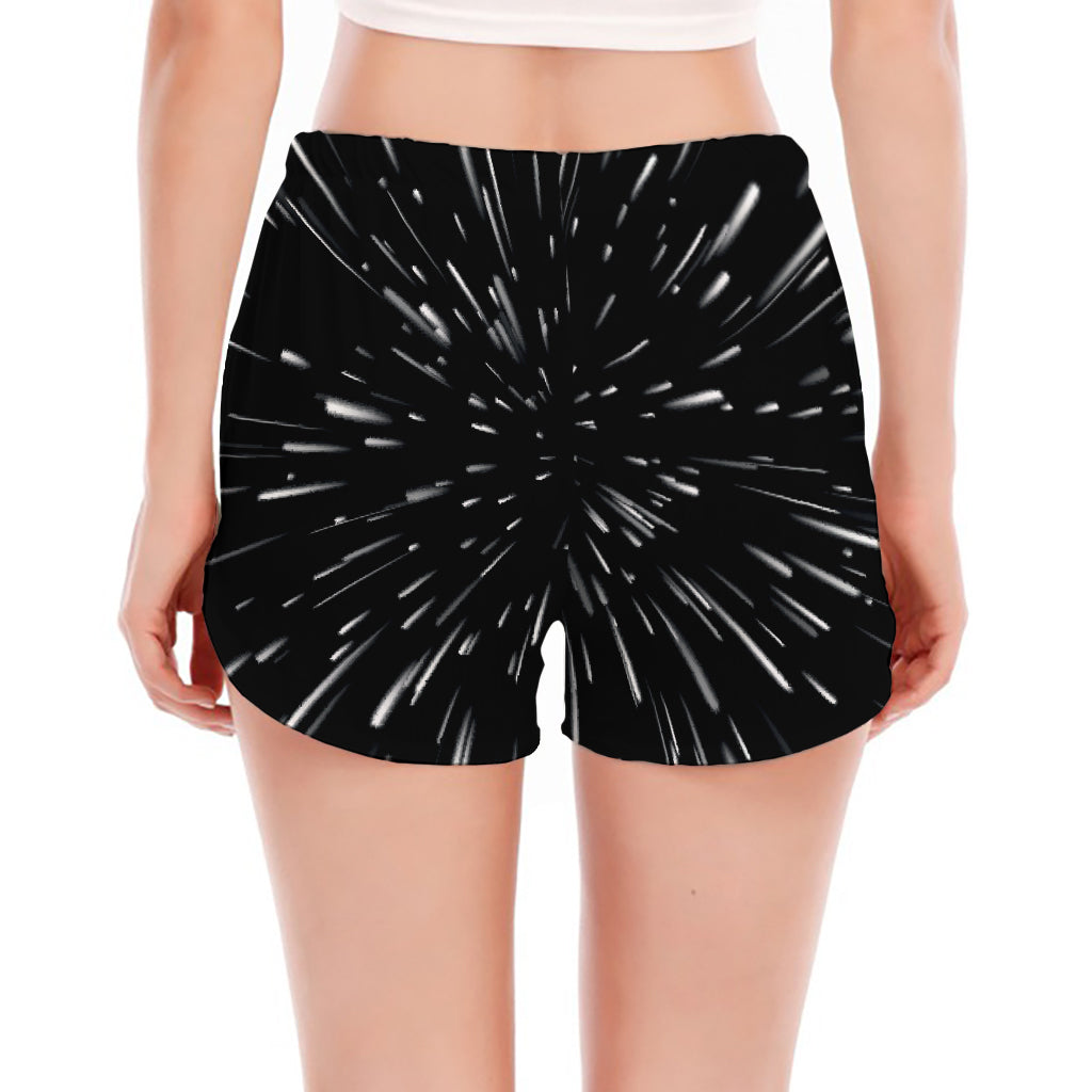 Galaxy Hyperspace Print Women's Split Running Shorts