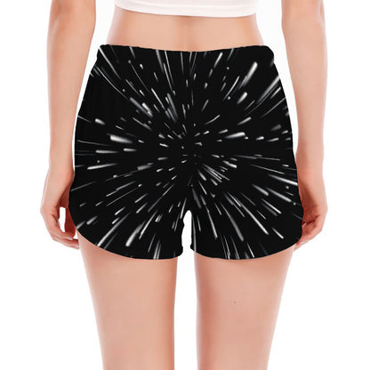 Galaxy Hyperspace Print Women's Split Running Shorts