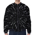 Galaxy Hyperspace Print Zip Sleeve Bomber Jacket