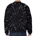 Galaxy Hyperspace Print Zip Sleeve Bomber Jacket